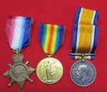 British WWI 3 Place Medal Bar, E. O. Shaugnessy, Royal …
