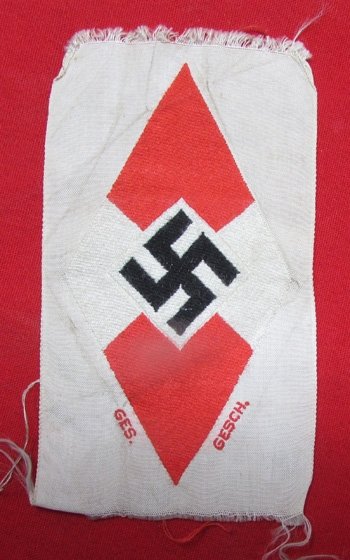  German WWII Hitler Youth Cloth Sleeve Diamond — image 2