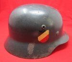 German WWII Luftwaffe M1935 Double Decal Helmet, SE64 Named, Unit …