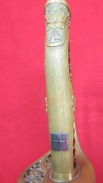  Japanese WWII Army Company Grade Officers Dress Sword, Family Mon — image 3
