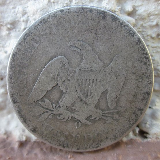  US Civil War, Seated Liberty Half Dollar Coin, New Orleans Mint 1861 — image 3