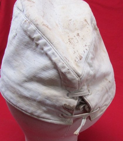  Japanese WWII Navy Enlisted White Cotton Field Cap, Black Anchor — image 4