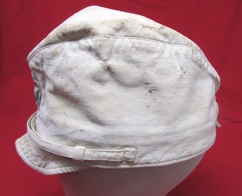  Japanese WWII Navy Enlisted White Cotton Field Cap, Black Anchor — image 5
