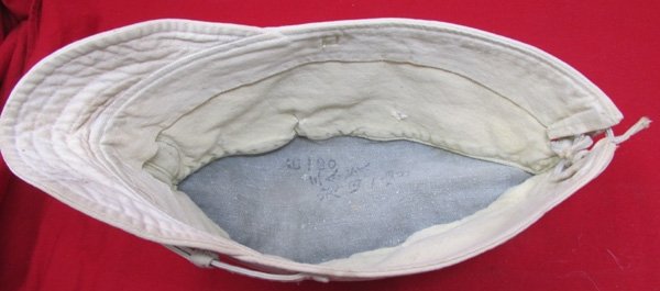  Japanese WWII Navy Enlisted White Cotton Field Cap, Black Anchor — image 6