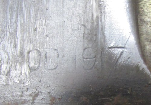  US WWI M1917 Bolo Knife, Plumb 1918, Canvas & Leather Scabbard, Named — image 5