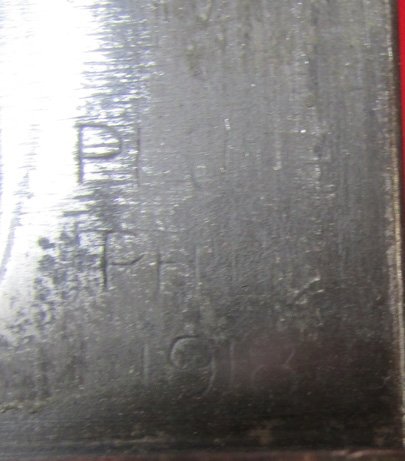  US WWI M1917 Bolo Knife, Plumb 1918, Canvas & Leather Scabbard, Named — image 6