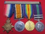 British WWI 4 Place Medal Bar, Trio & 1918 General …