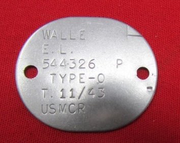  US WWII USMCR Dog Tag, ID Tag, 1943 — image 2