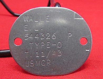 US WWII USMCR Dog Tag, ID Tag, 1943 — image 3