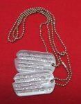 US WWII Woman's WAC Dog Tags and Neck Chain Set