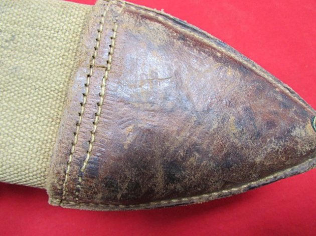  US WWI M1917 Bolo Knife, Plumb 1918 Canvas & Leather Scabbard — image 8