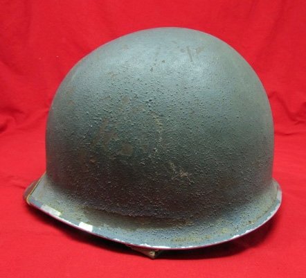  US WWII M1 Fixed Bale Navy Used Helmet & Liner, Lot 400A — image 2