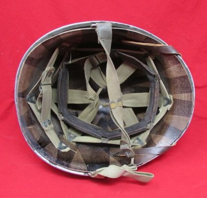  US WWII M1 Fixed Bale Navy Used Helmet & Liner, Lot 400A — image 3