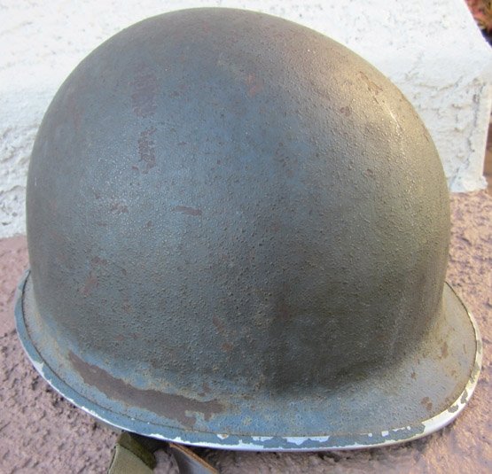 US WWII M1 Fixed Bale Navy Used Helmet & Liner, Lot 400A — image 8