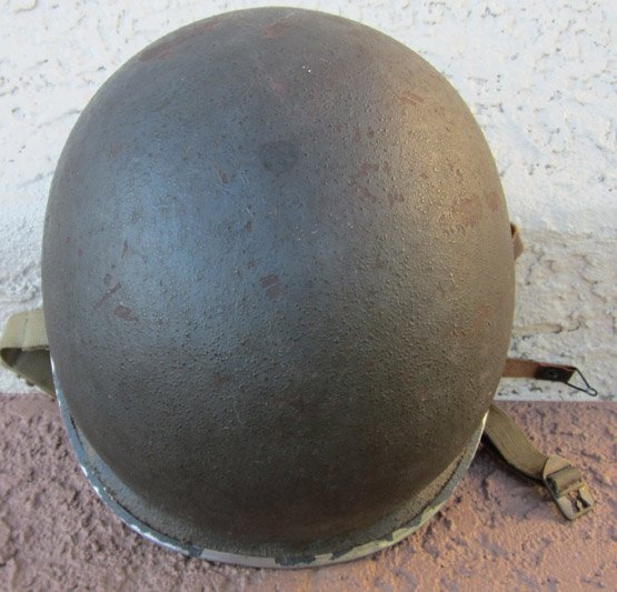  US WWII M1 Fixed Bale Navy Used Helmet & Liner, Lot 400A — image 9