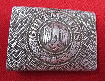  German WWII Army Enlisted Pebbled Aluminum Buckle — image 2