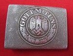 German WWII Army Enlisted Pebbled Aluminum Buckle