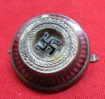 German WWII, NSDAP Visor Hat Rosette, Enameled, RZM