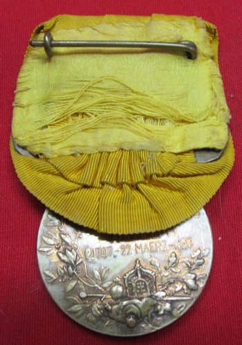  German Pre WWI Kaiser Wilhelm I Centennial Medal, Parade Mount — image 4
