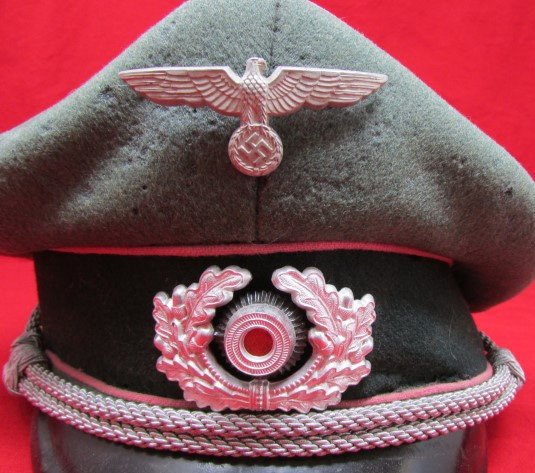  German WWII Army Panzer Officers Visor Hat, East Prussian Retailer — image 3