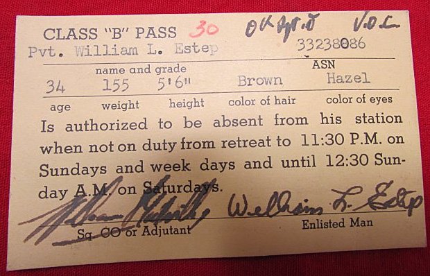  US WWII NOK Dog Tag Set and Class B Pass, Pennsylvania Soldier — image 4