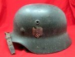  German WWII Army M1940 Steel Helmet, NS 64, 19 'FRANCE' 44
