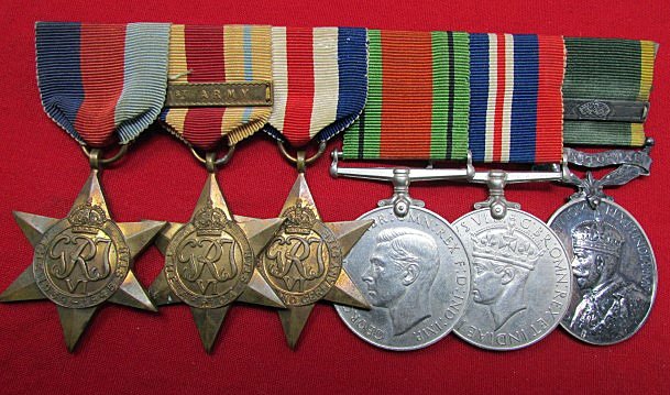  British WWII 6 Place Medal Bar, Capt.L.H.Tiley 242191 — image 2