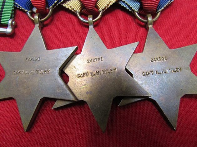  British WWII 6 Place Medal Bar, Capt.L.H.Tiley 242191 — image 6