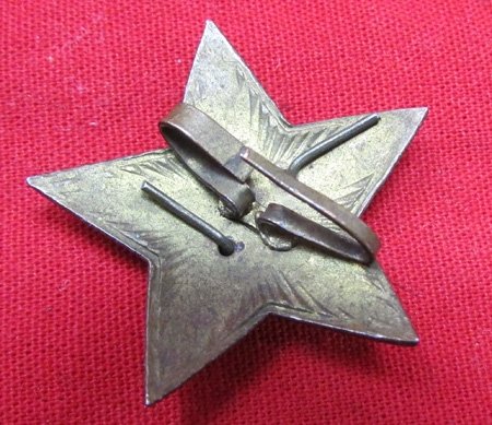  Soviet WWII Two Piece Visor Hat Insignia, Enameled Brass — image 3