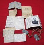 US WWII Document and NOK ID Tag Grouping with Photo, …