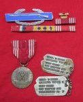 US WWII Pennsylvania Soldier, CIB, GC Medal, NOK ID Tag …