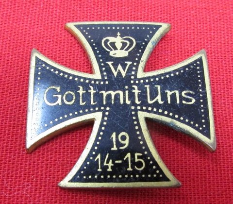  German WWI Iron Cross Patriotic Pin — image 2