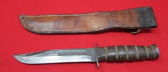  US WWII USMC Kabar Utility Knife & Leather Sheath — image 7