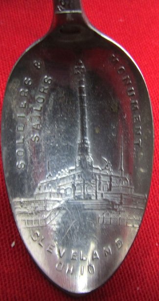 US Post Civil War, GAR Souvenir Spoon, Soldiers & Sailors Monument — image 3