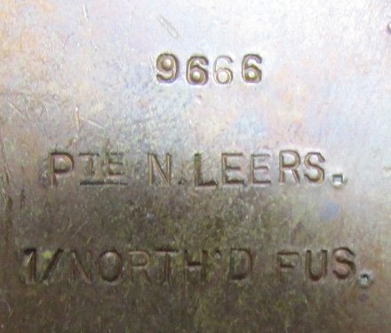  British WWI 3 Place Medal Bar, Norman Leers, 9666, Wounded 1916, Died 1918 — image 3