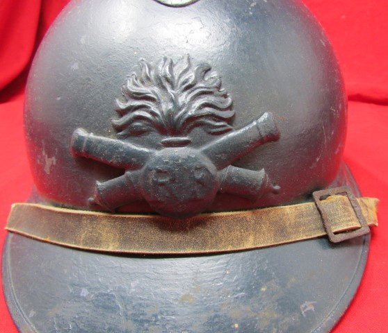  French WWI Adrian Pattern Artillery Helmet, Complete — image 3