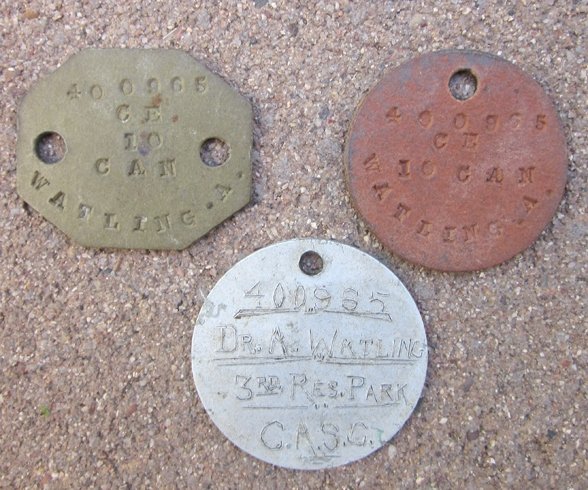  Canadian WWI, Identity Tag Group, Watling, KIA 1917, 10th Bn — image 2