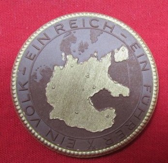  German WWII Meissen Table Medal, Zur Erinnerung Marz 13-April 10, 1938 — image 3