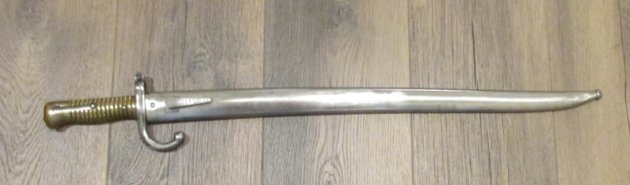  French 1866 Pattern Chassepot Bayonet, German Reissue, Landwehr Unit Marked — image 3