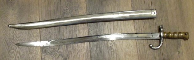  French 1866 Pattern Chassepot Bayonet, German Reissue, Landwehr Unit Marked — image 5