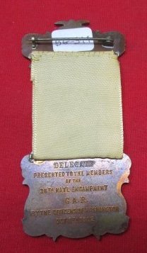  US Post Civil War GAR 36th National Encampment Badge, Washington 1902 — image 7