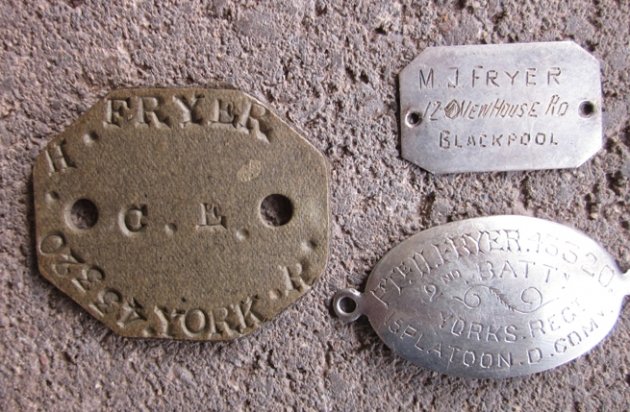 British WWI Identity Tag Grouping, 4, Henry Fryer, Yorkshire Rgt — image 3