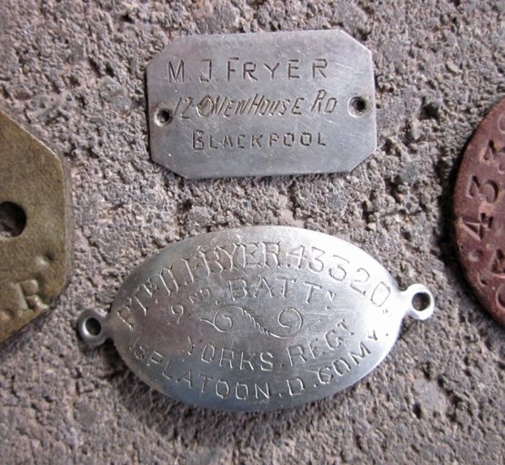  British WWI Identity Tag Grouping, 4, Henry Fryer, Yorkshire Rgt — image 4