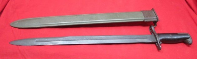  US WWII M1905/42 16 Inch Bayonet and Scabbard, OL (Oneida Ltd)1943 — image 4