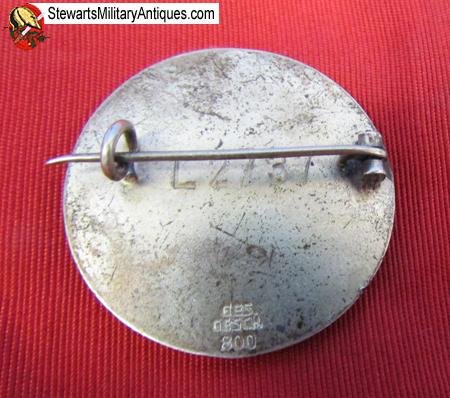  German WWII Frauenschaft Honor Badge, 800 Silver Serial Numbered — image 3