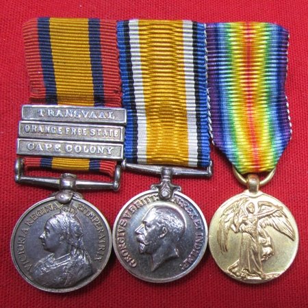  British Boer Wart-WWI 3 Place Miniature Medal Bar — image 2