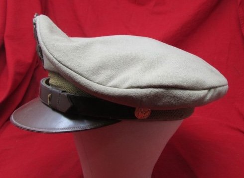  US WWII Army Officer Tan, Summer Weight Wool Visor Hat — image 4