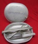 US WWI Aluminum Messkiet, 1918 Pattern, Knfe, Fork, Spoon, RIA …