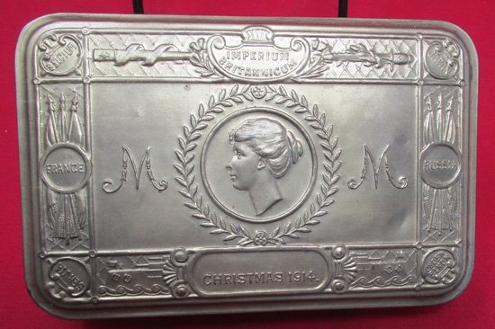  British WWI, Princess Mary Tin, Christmas 1914, Greeting Card & Bullet Pencil — image 2