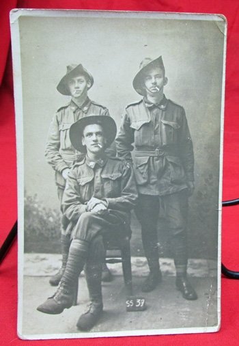  Australian WWI Soldier Trio RPC — image 2